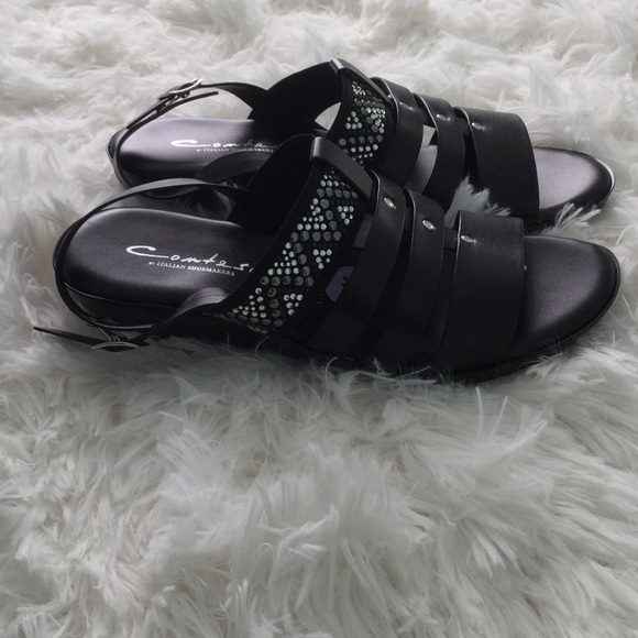Comtesa- Black 1 1/2” Wedge Sandals - Picture 6 of 8